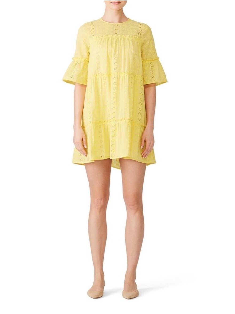 PROSE & POETRY Begonia Tiered Shift Yellow M